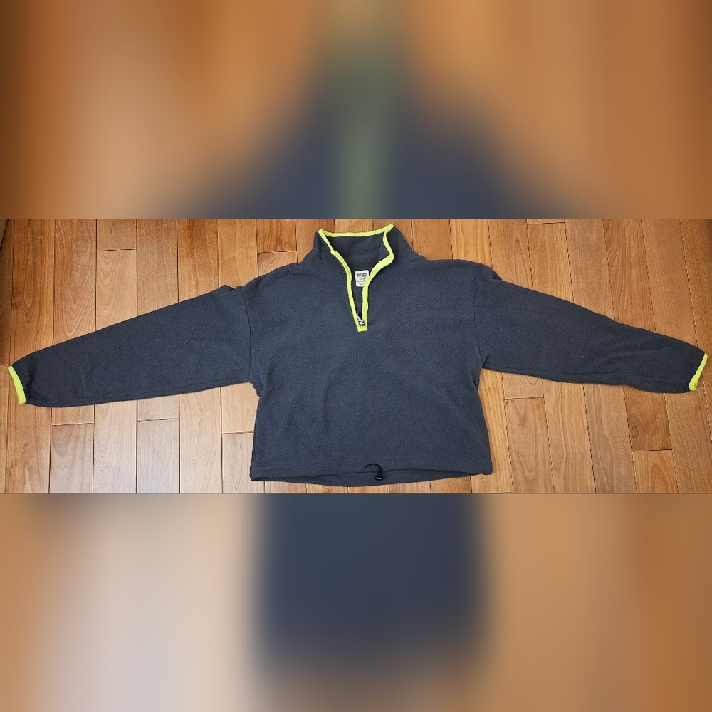 PINK by Victoria's Secret grey/yellow cropped fleece sweatshirt